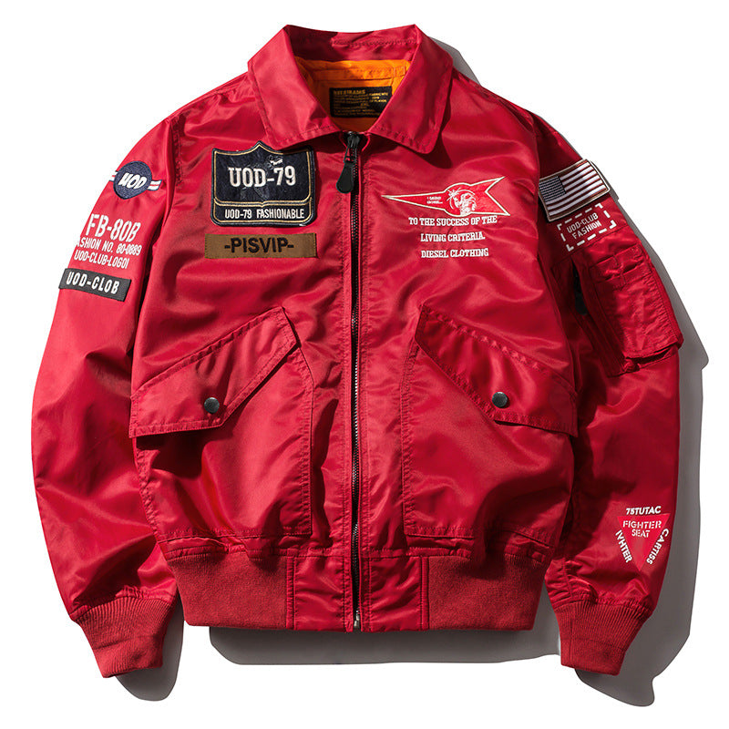 New Hip Hop Jacket Men High Quality Thick Army Navy Military Motorcycle Ma-1 Av image 6