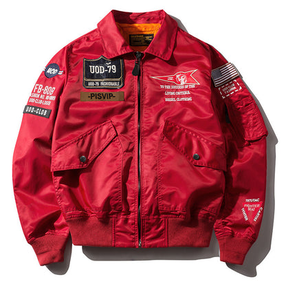 New Hip Hop Jacket Men High Quality Thick Army Navy Military Motorcycle Ma-1 Av image 6