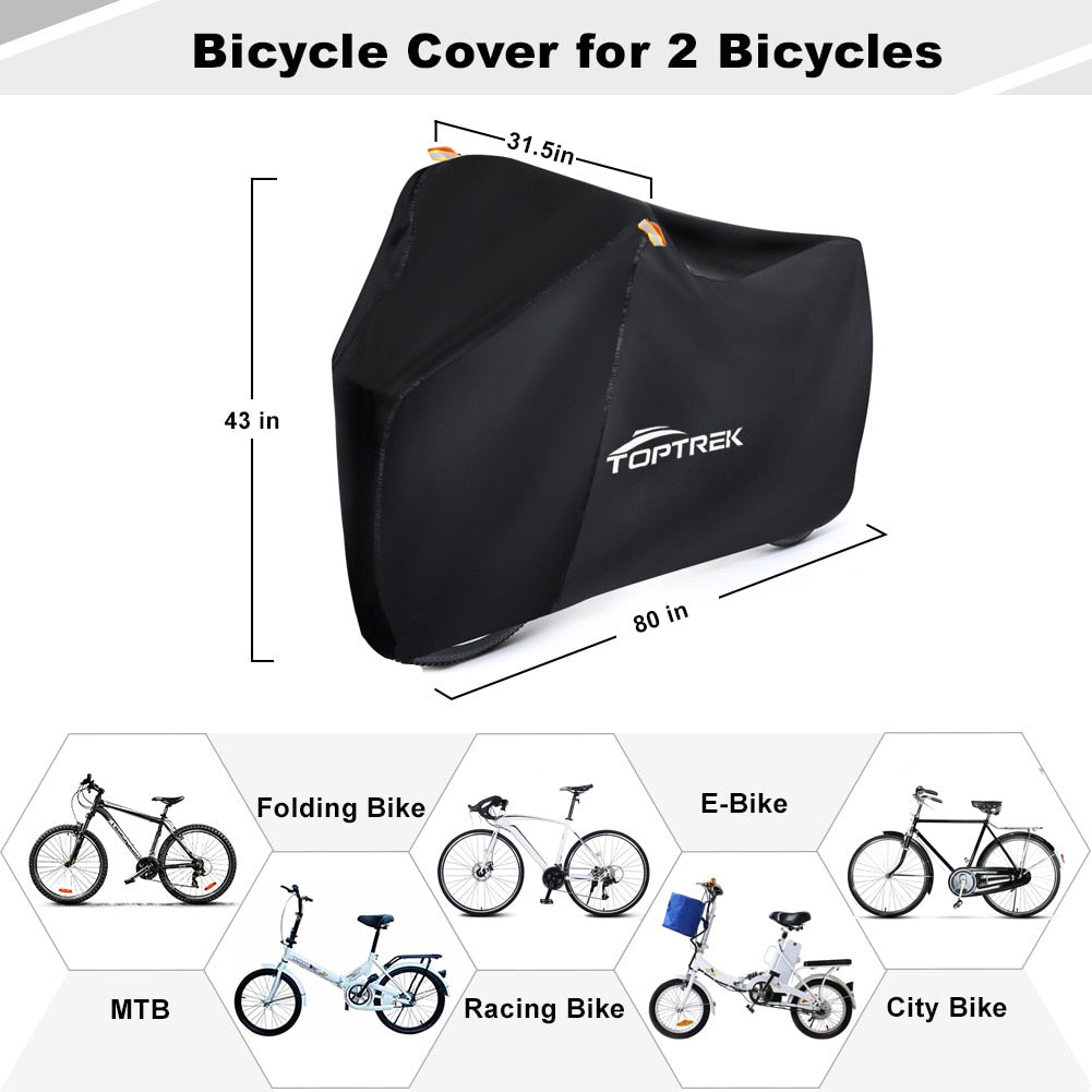 Toptrek Bike Cover 210D Oxford Outdoor Storage Waterproof & Anti-UV Bicycle Cov image 8