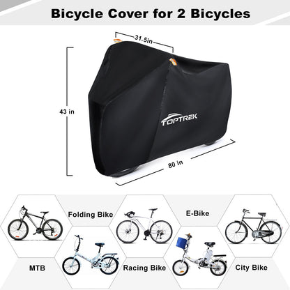 Toptrek Bike Cover 210D Oxford Outdoor Storage Waterproof & Anti-UV Bicycle Cov image 8