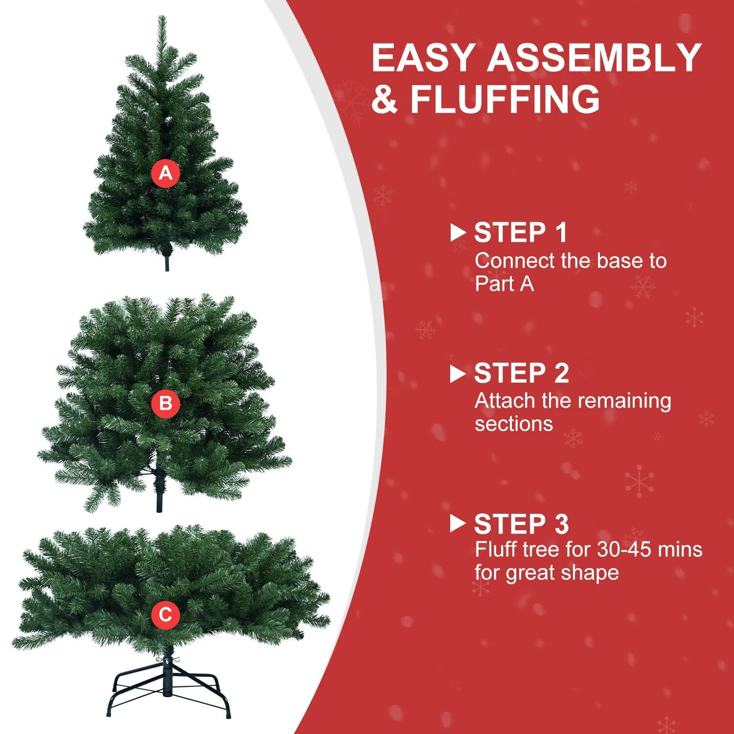 4/5/6/7/7.5/8/9FT Flocked Christmas Tree Easy Assembly Artificial Holiday Xmas image 8