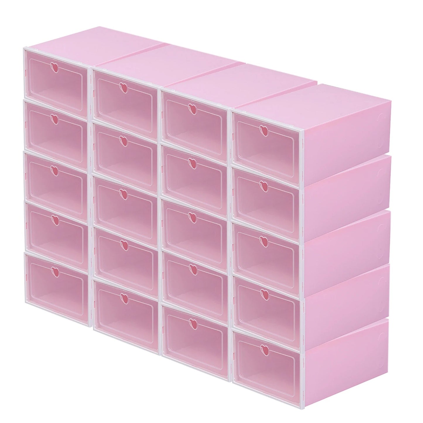 (20) Clear Shoe Storage Boxes Flip Plastic Stackable Sneaker Holder Organizer B image 4