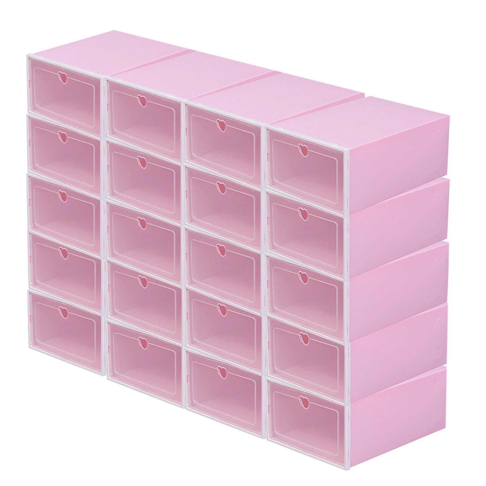(20) Clear Shoe Storage Boxes Flip Plastic Stackable Sneaker Holder Organizer B image 4