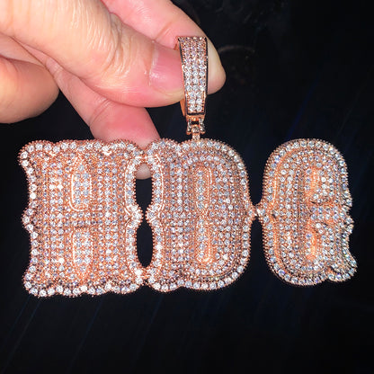 CUC NEW Custom Double Letter Name Pendant With Iced Out Zirconia Gold Silver Co image 6