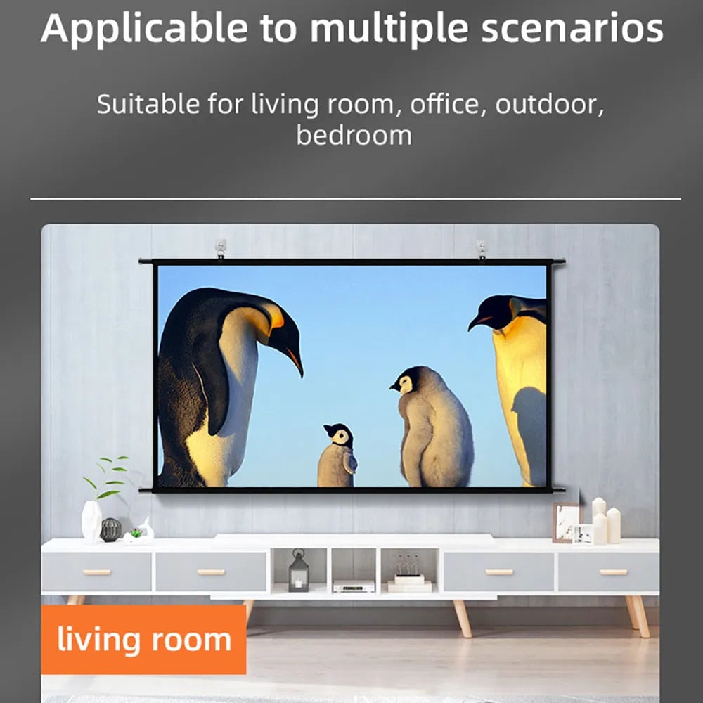 VEIDADZ Projector Screen Wall Mounted Grey Anti-Light Resistant Reflective Fabr image 9