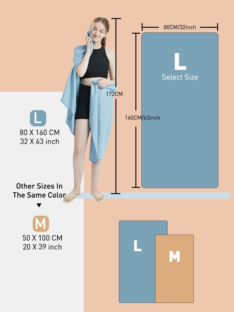 Microfiber Quick Dry Gym Towel Silver ION OdorFree Absorbent Fiber Fast Drying image 6