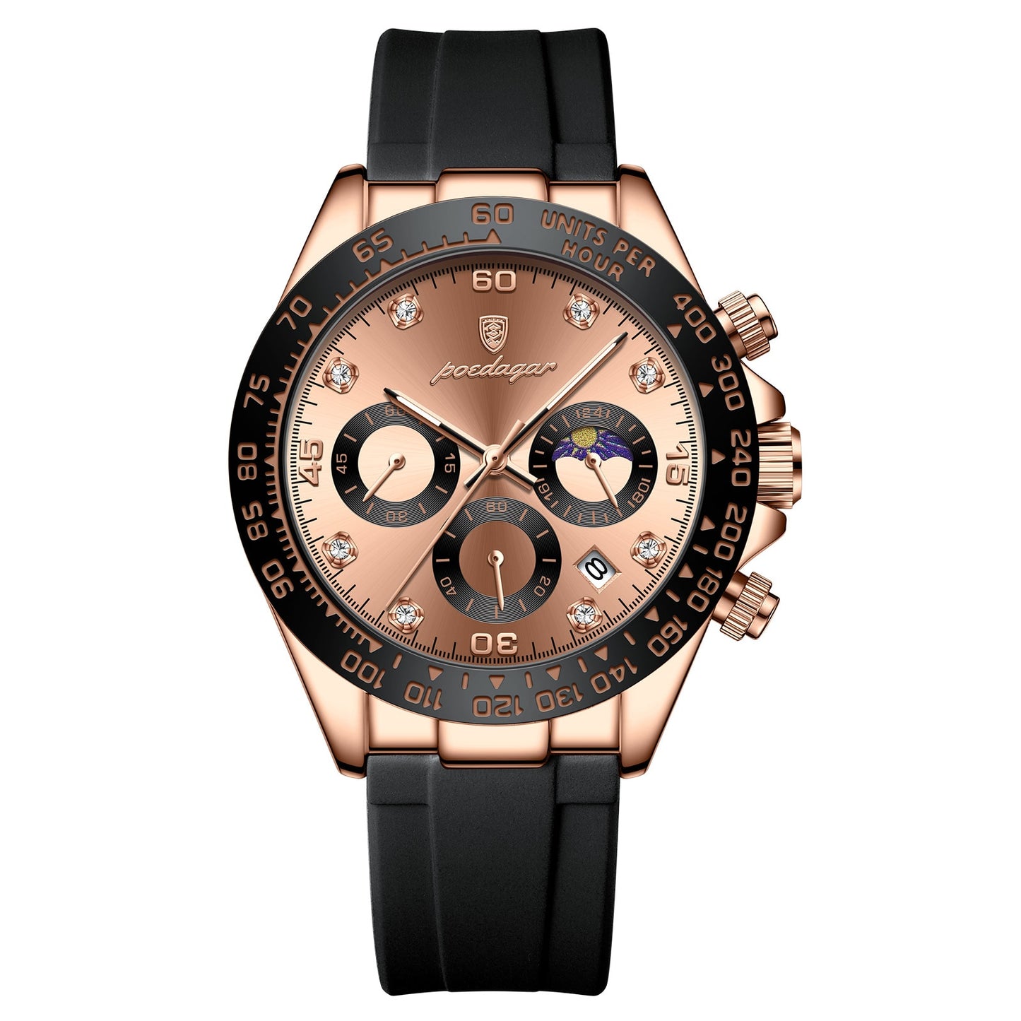 POEDAGAR Luxury Man Wristwatch Sports Chronograph Luminous Waterproof Date Men  image 1