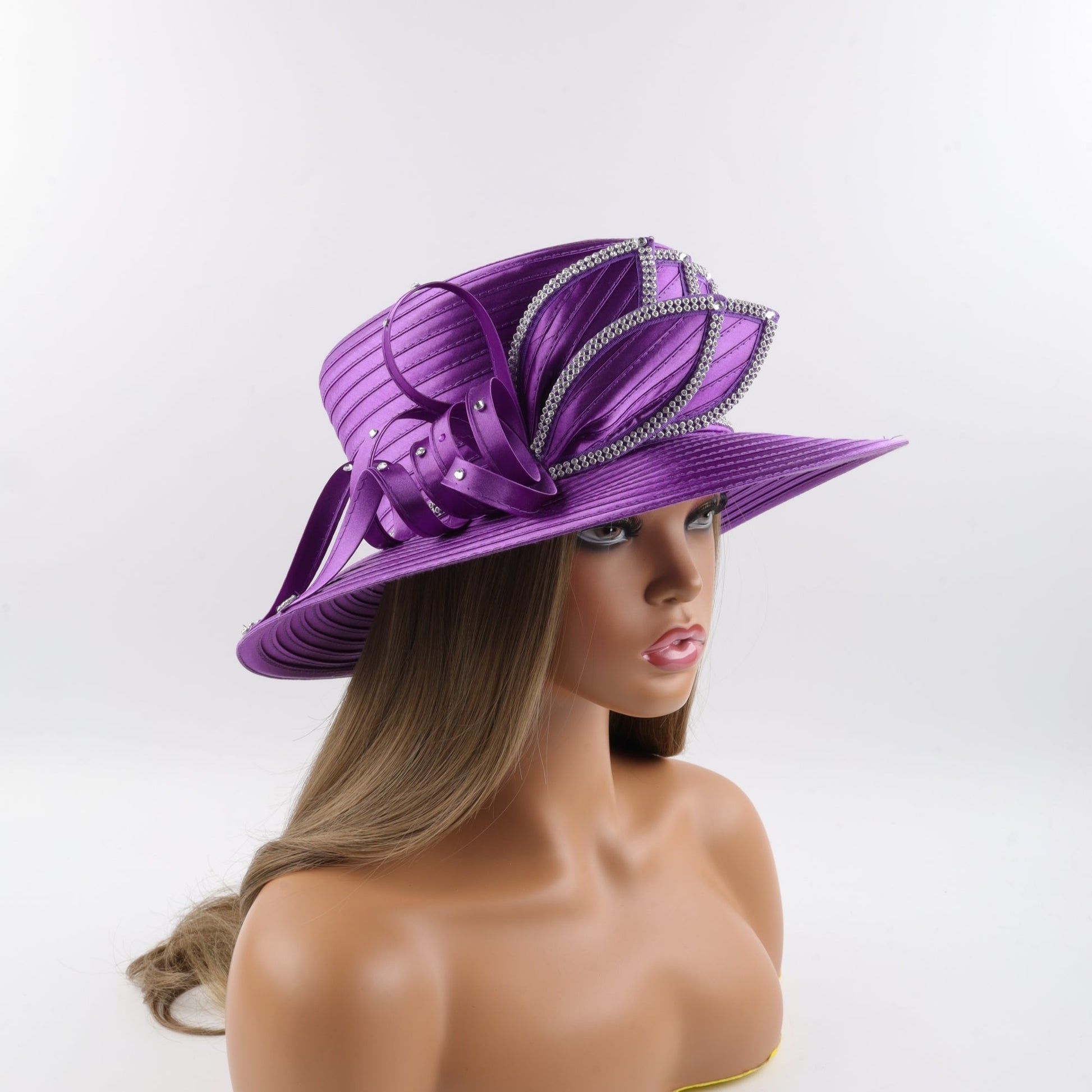 Suitable Most  Satin Cloth Church Hat Deluxe Unique Pography Wedding H image 6
