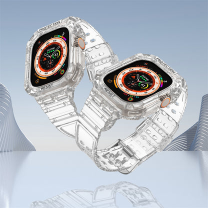 Clear Band + Case for Apple Watch Ultra 8 7 6 SE 5 4 3 Transparent silicone for image 4
