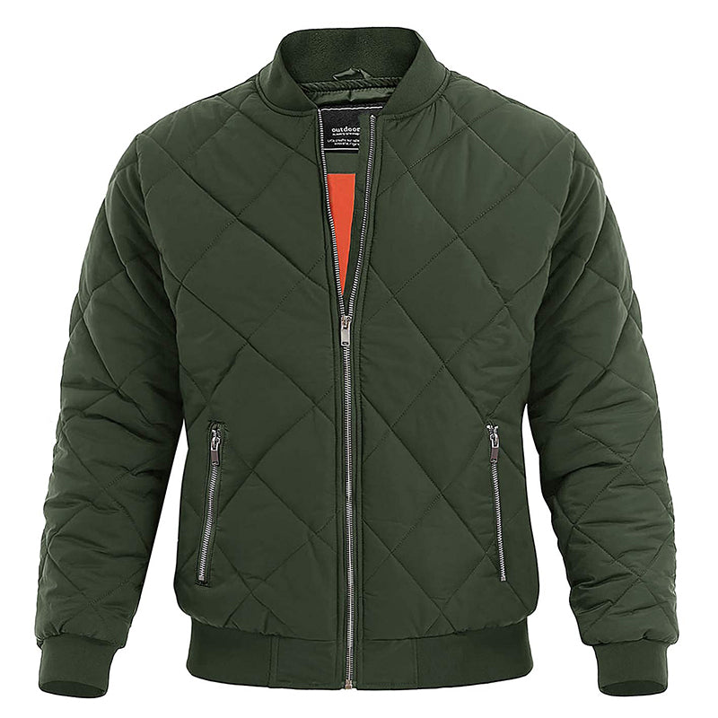 MAGCOMSEN Men's Padded Warm Jackets Fall Winter Rib Full Zip Aviator Jacket Win image 4