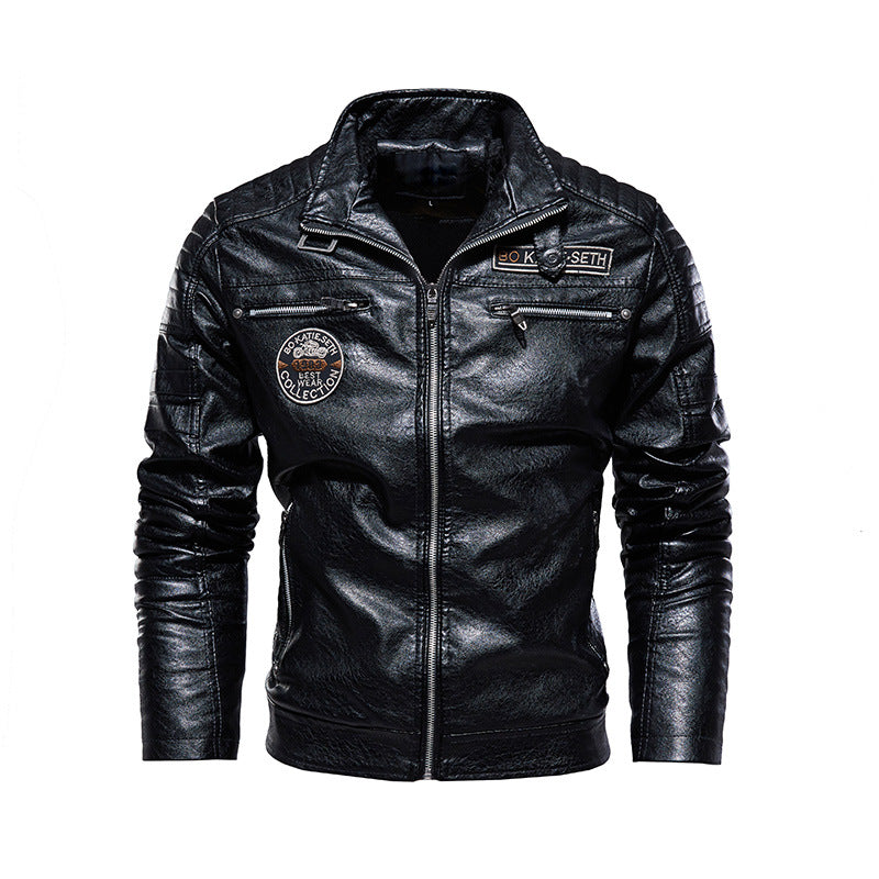 New Men's Autumn And Winter Men High Quality Fashion Coat PU Leather Jacket Mot image 1