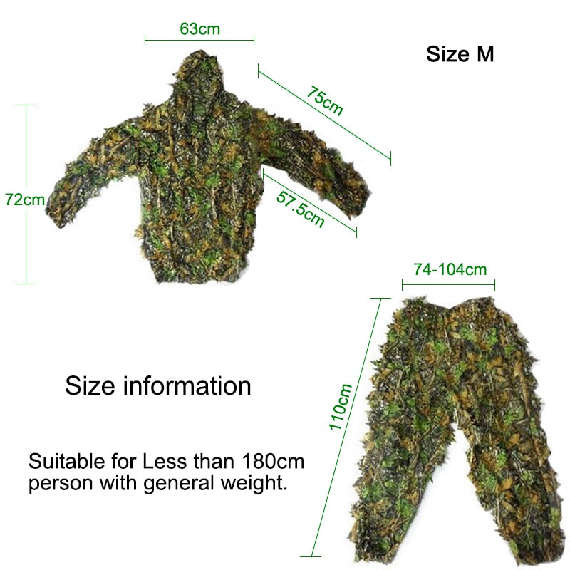 Men Women Kids Outdoor Ghillie Suit Camouflage Clothes Jungle Suit CS Training image 1