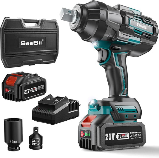 Cordless Impact Wrench, 1180Ft-lbs(1600N.m) High Torque Impact Gun 3/4", Brushl