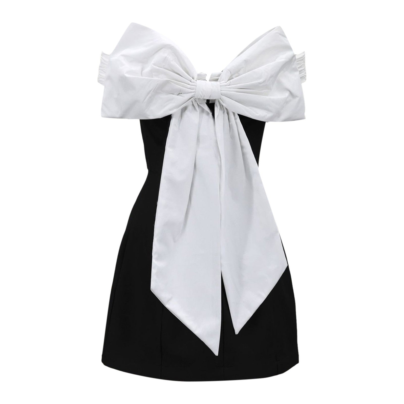 Tie Bow Mini Dress Women Fashion Off Shoulder High Waist Sleeveless Y2k Dress S image 1