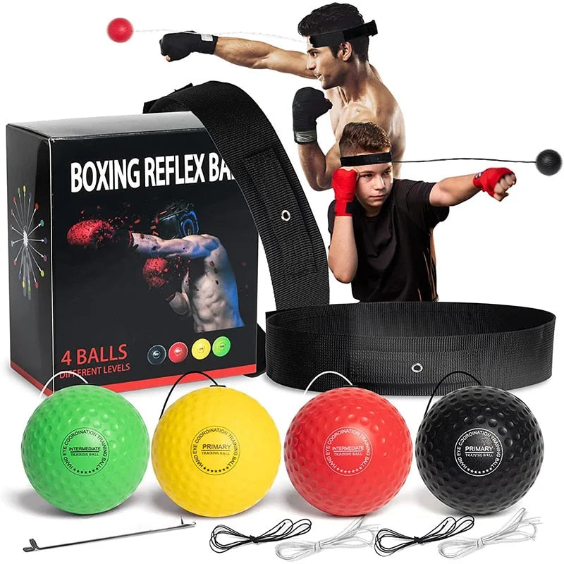 Boxing Reflex Speed Headband Punch Ball Muay Thai Sanda MMA Raising Reaction Ag image 1