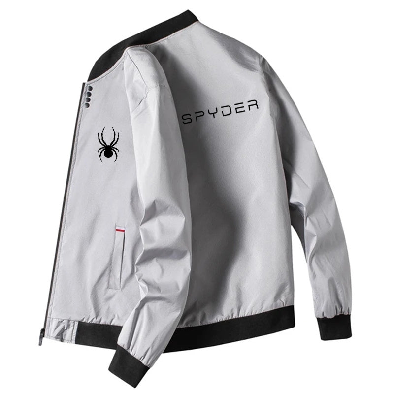 Spring Autumn Man Coats White Streetwear Fashion Stand Collar Bomber Jacket Men