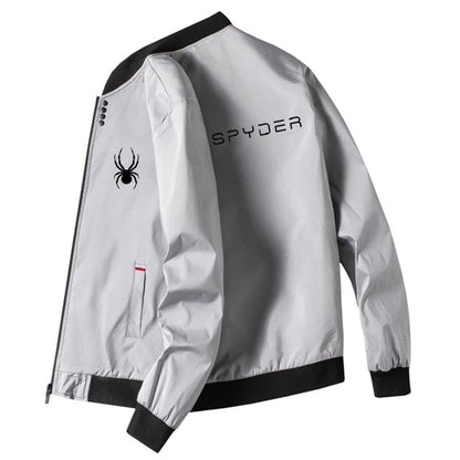 Spring Autumn Man Coats White Streetwear Fashion Stand Collar Bomber Jacket Men's