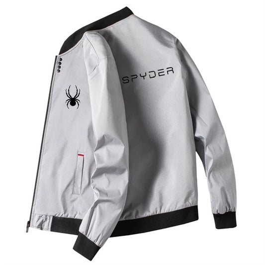 Spring Autumn Man Coats White Streetwear Fashion Stand Collar Bomber Jacket Men