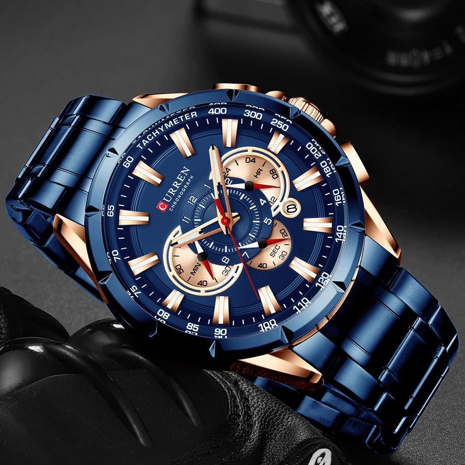 Curren Men’s Watches Top Brand Luxury Chronograph Quartz Men Watch Waterproof S image 5