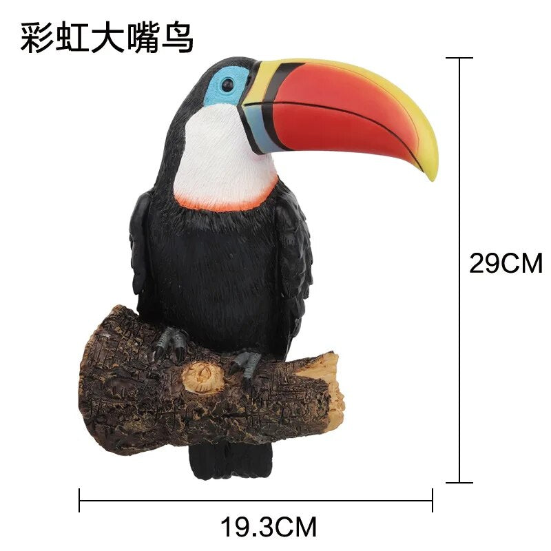 Toucan Bird Figurine Tree Hugger Decor Hanging Resin Ornaments Garden Statue Cr image 2