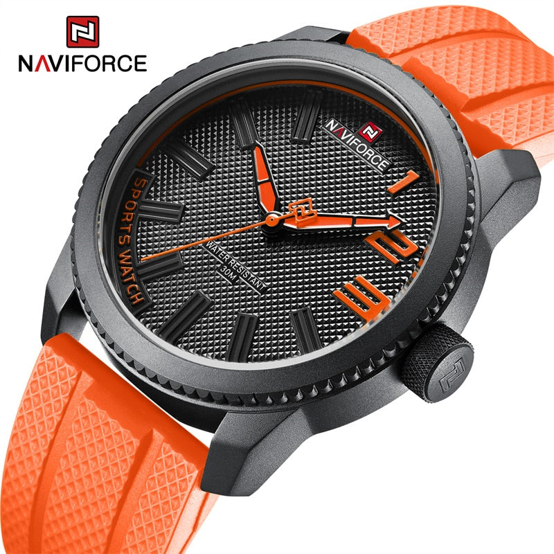 NAVIFORCE Top Luxury Brand Quartz Watch Men Silicone Strap Military Watches 30A image 1