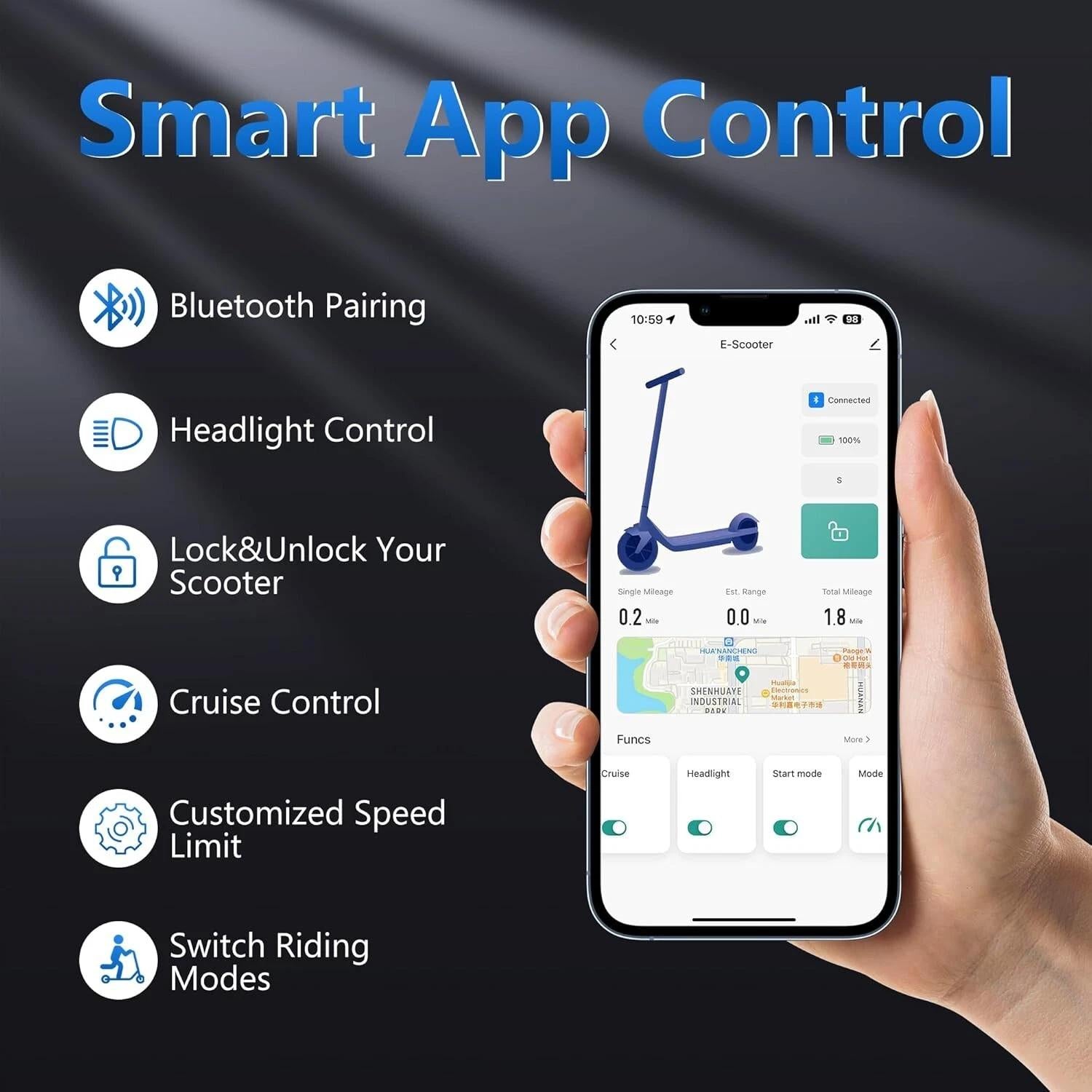 LADPED LPMAX 10" Solid tires Folding Electric Scooter 22MPH 500W 14.5AH 28Miles image 5