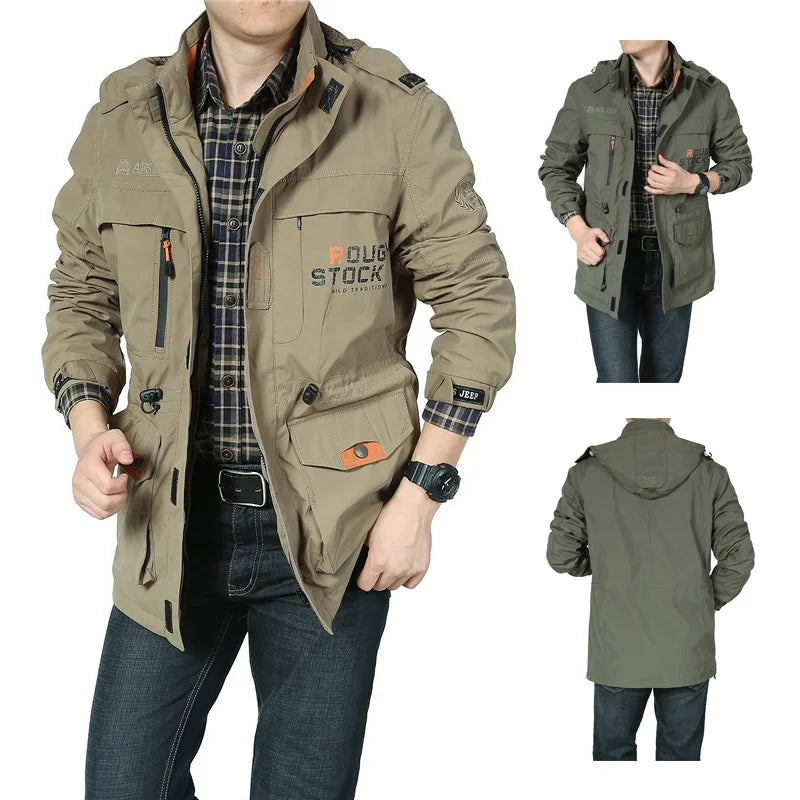 Men Tactical Waterproof Military Soft Shell Jacket with Pilot Hood,  for
