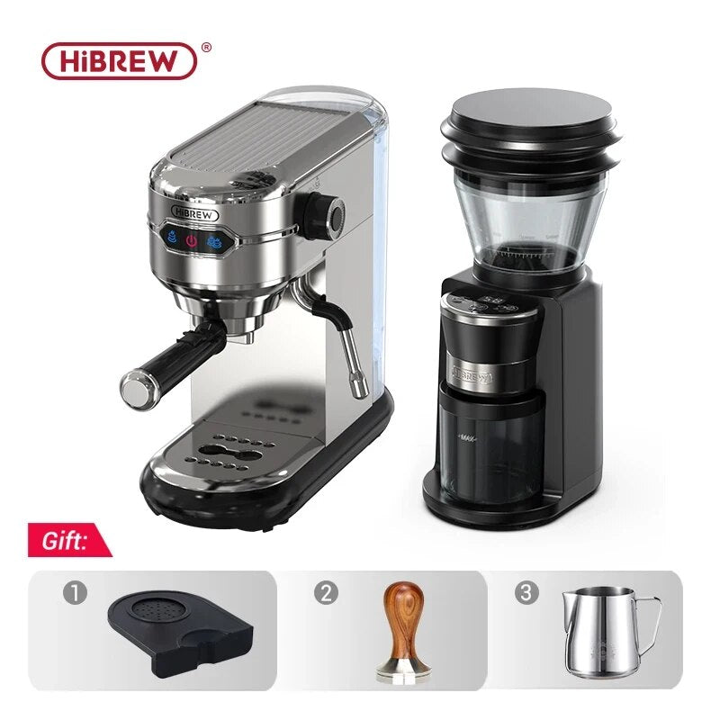 HiBREW Coffee Maker Cafetera 19 Bar Inox Semi Automatic  Slim ESE POD& Pow image 1