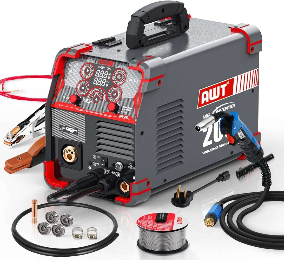 Mig Welder 200Amp 8 In 1 Gas Mig/Gasless Flux Core Mig/Stick/Lift Tig/Spot Weld