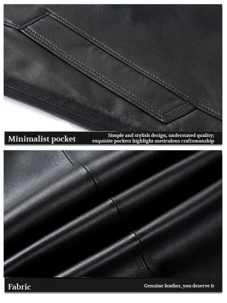 Men's Winter Leather Jacket Midlength Winter Warmth Good Warmth Highend Men's P image 5