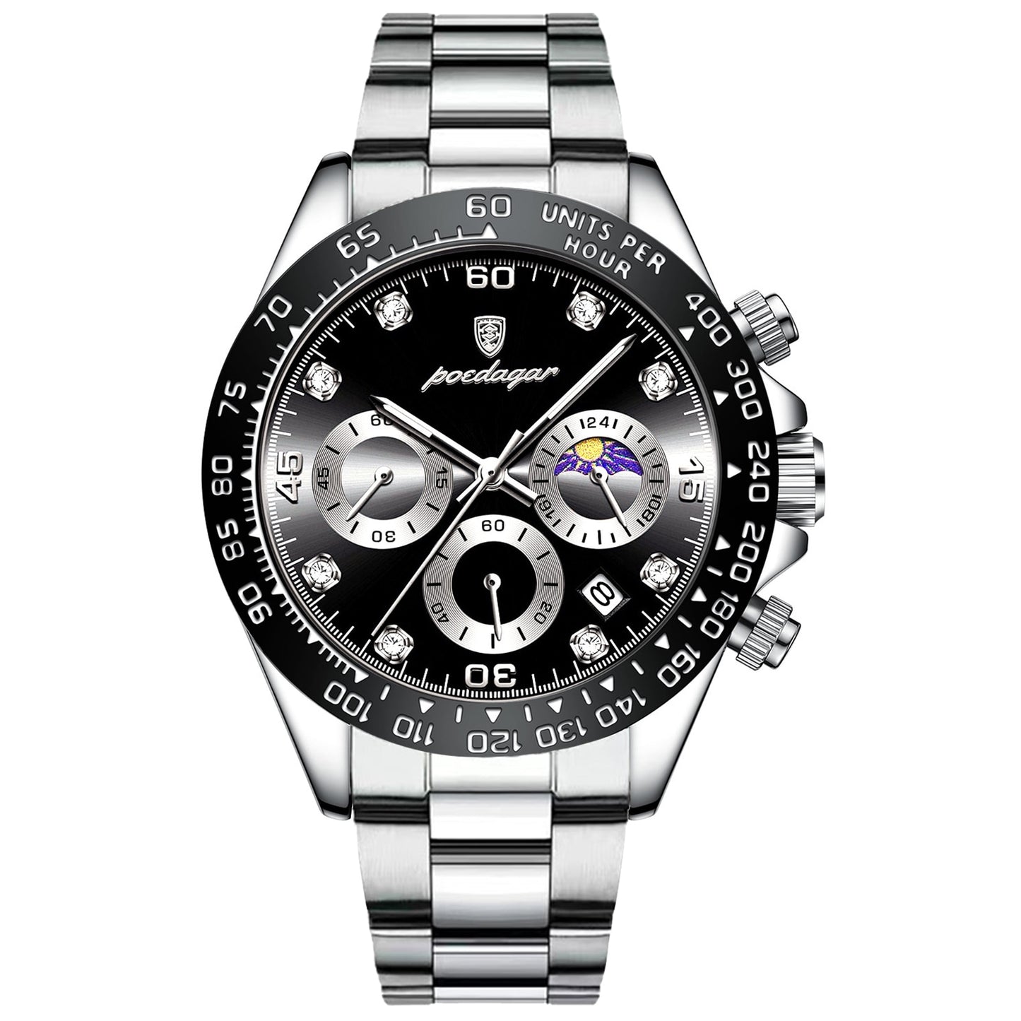 POEDAGAR Luxury Man Wristwatch Sports Chronograph Luminous Waterproof Date Men  image 5
