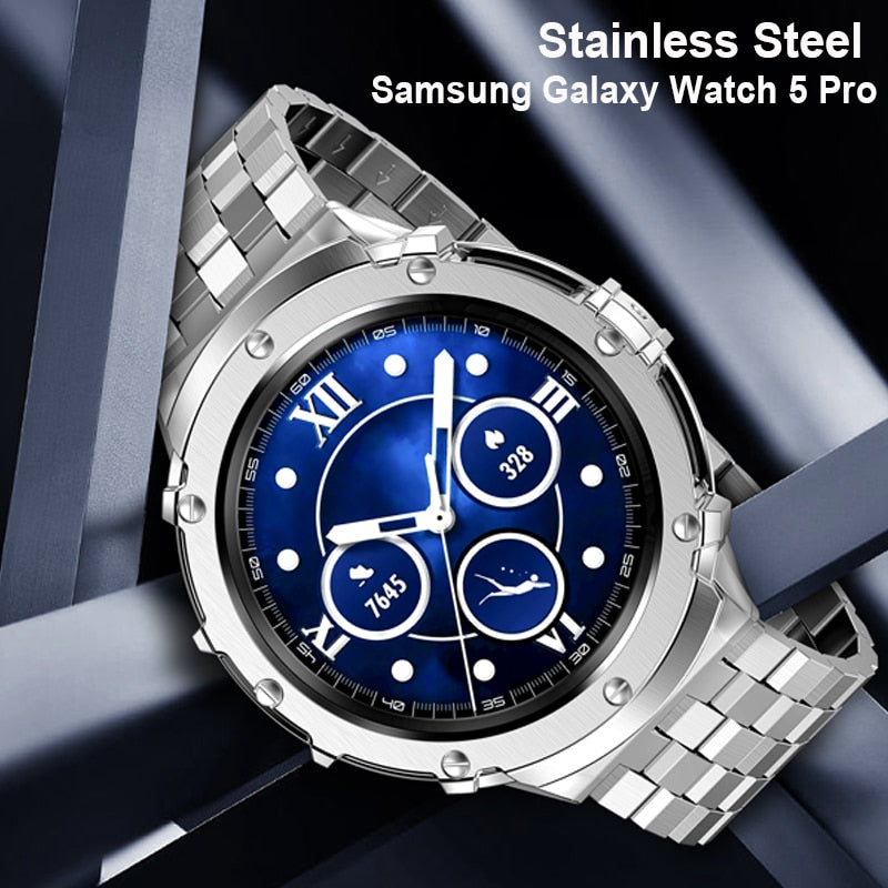Stainless Steel case+Strap For Samsung Galaxy Watch 5 Pro 45mm (not watch) meta image 0