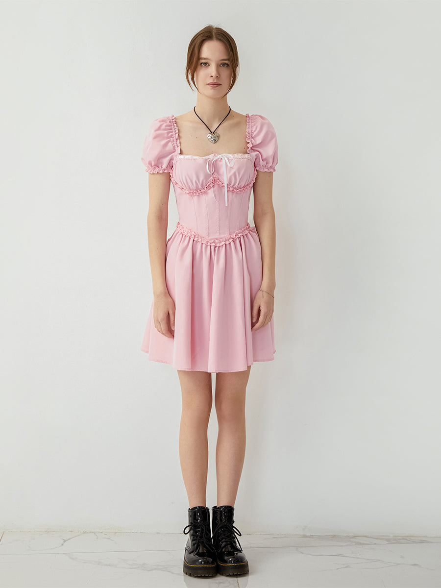 Elegant V-Neck Sleeveless Maxi Dress with Lace Detailing and Ruffled Hemline fo image 9