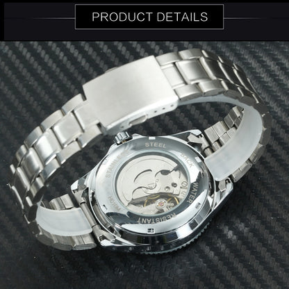WINNER Business Mechanical Men Watch Casual Calendar Window Black Minimalist Di image 4