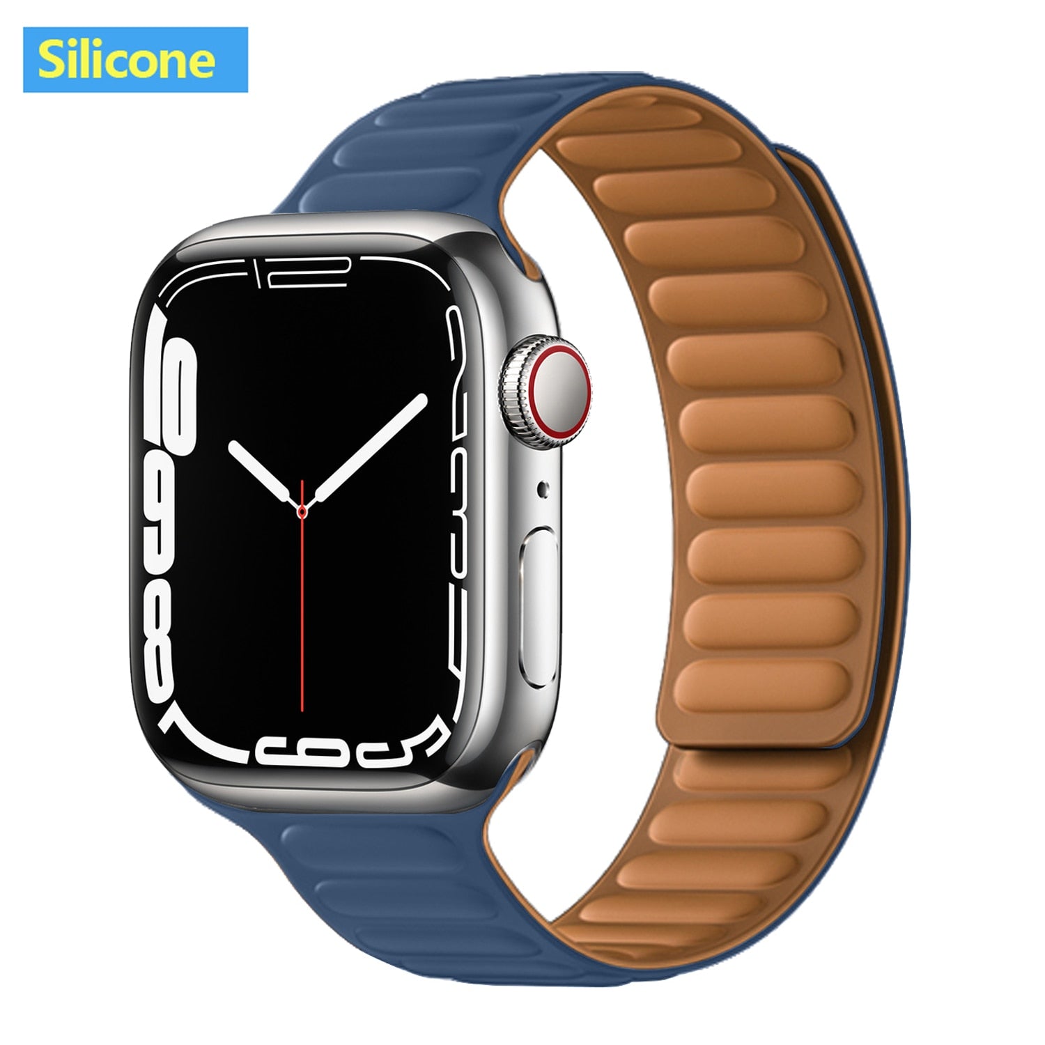 Leather Link For Apple Watch Band 45mm 41mm 44mm 40mm 49mm Original Magnetic Lo image 21