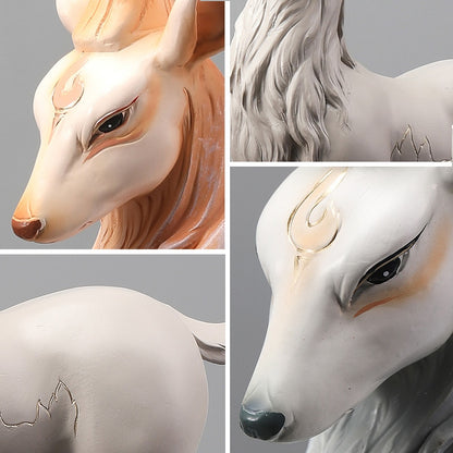 High End Deer Statue Reindeer Figurines Resin ELK Sculpture For Living Room Lux image 13