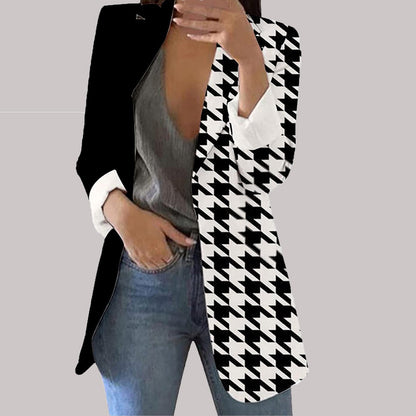 Suit Jacket 2024 Spring Jacket Women's Pioneer Design Checkered Coat Commuter O