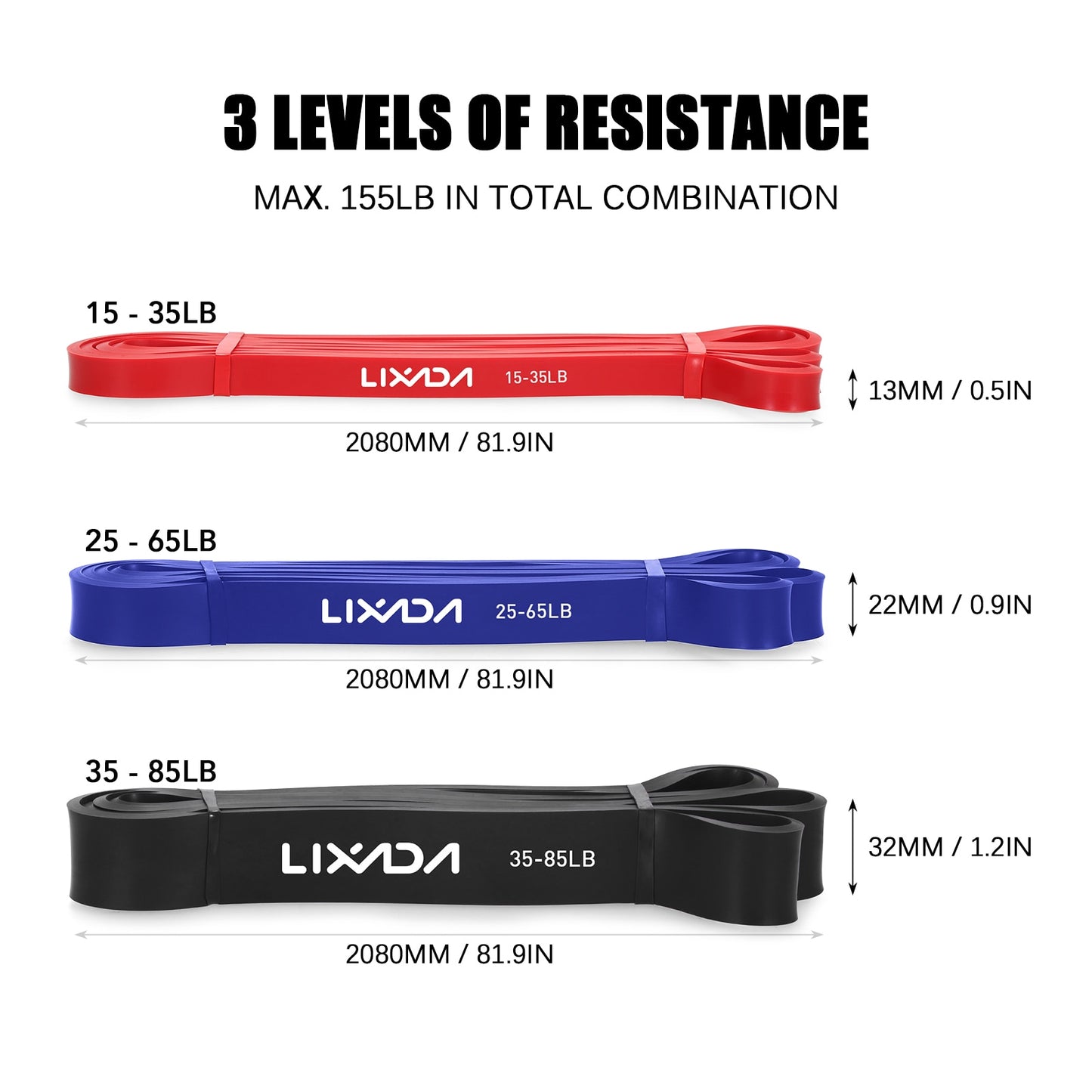 LIXADA 3/5 Pcs Resistance Bands Set Pull Up Loop Bands Home Gym Workout Exercis image 5
