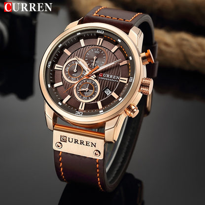 CURREN Brand Watch Men Leather Sports Watches Men's Army Military Quartz Wristw image 4