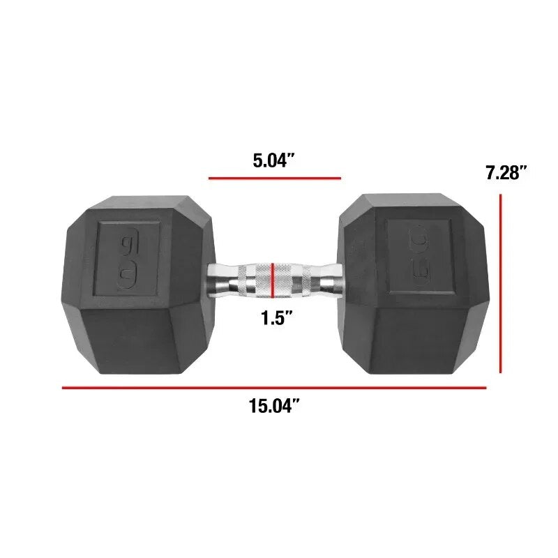 (2 pack) Barbell, 45lb Coated Hex Dumbbell, Single image 8
