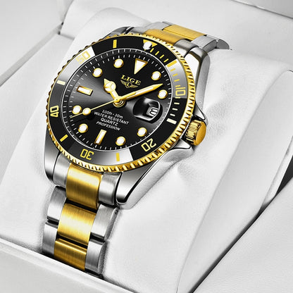 NEW Top LIGE Brand Casual Fashion Watches for Man Sport Military Full Steel Wri image 2