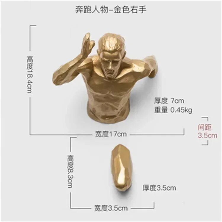 Nordic Resin Rock Climbing Statue Sports Running Man Wall Sculpture Decor Figur image 0