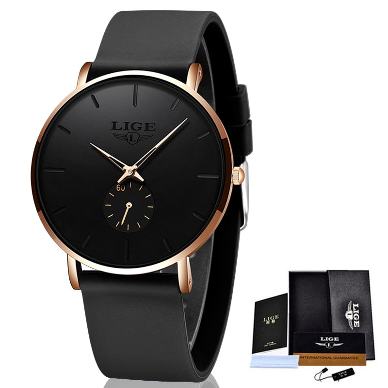LIGE New Fashion Mens Watches Top Brand Luxury Sport Waterproof Simple Ultra-Th image 11