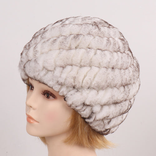 Lady Winter 100% Natural Real Rex Rabbit Fur Hat Women Soft Rex Rabbit Fur Cap  image 17