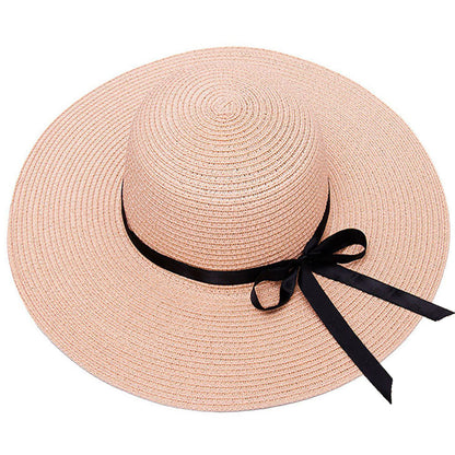 Custom Beach Hats With Name Embroidery Summer Sun Straw Hat for Women's Wide Bri