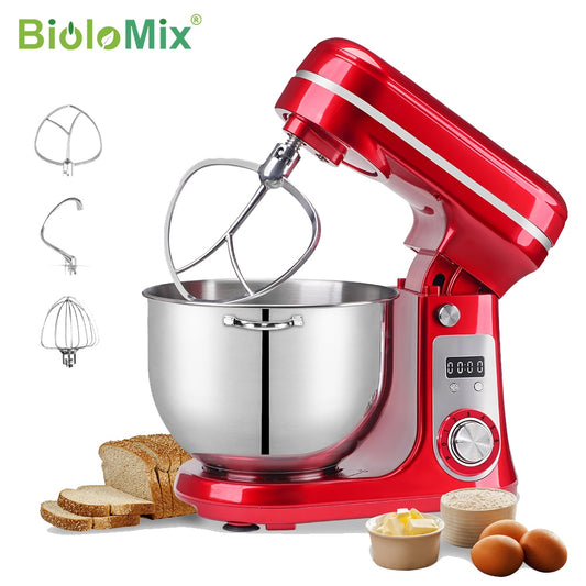 BioloMix Kitchen Food Stand Mixer, Blender, Quiet Motor, Cream Egg Whisk, Whip