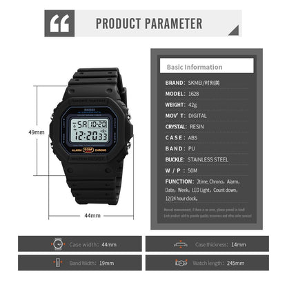 SKMEI Multifunctional Digital Sport Watch Men 2 Time Count Down Mens Wristwatch image 7