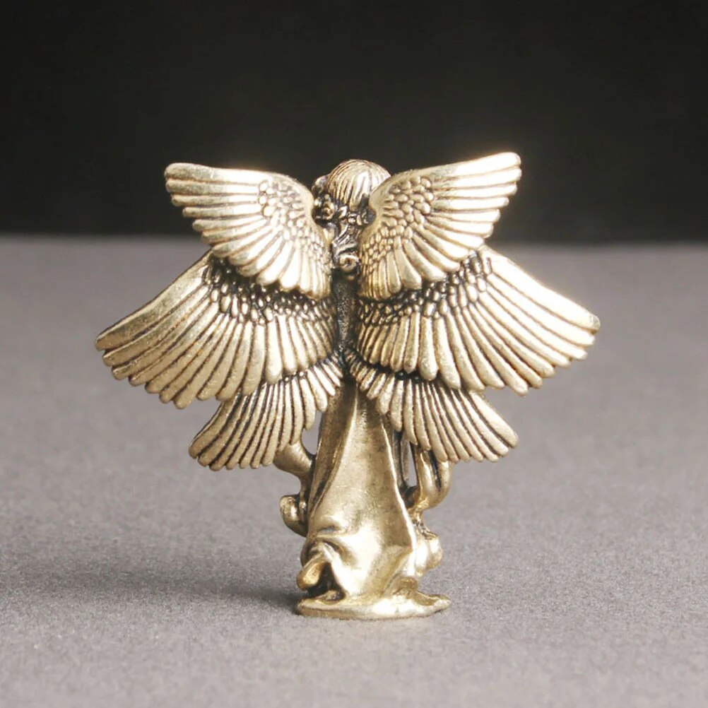 Brass Craft Angel Figurine Angel Statue Sculpture Small Cupid-shape Decoration image 4