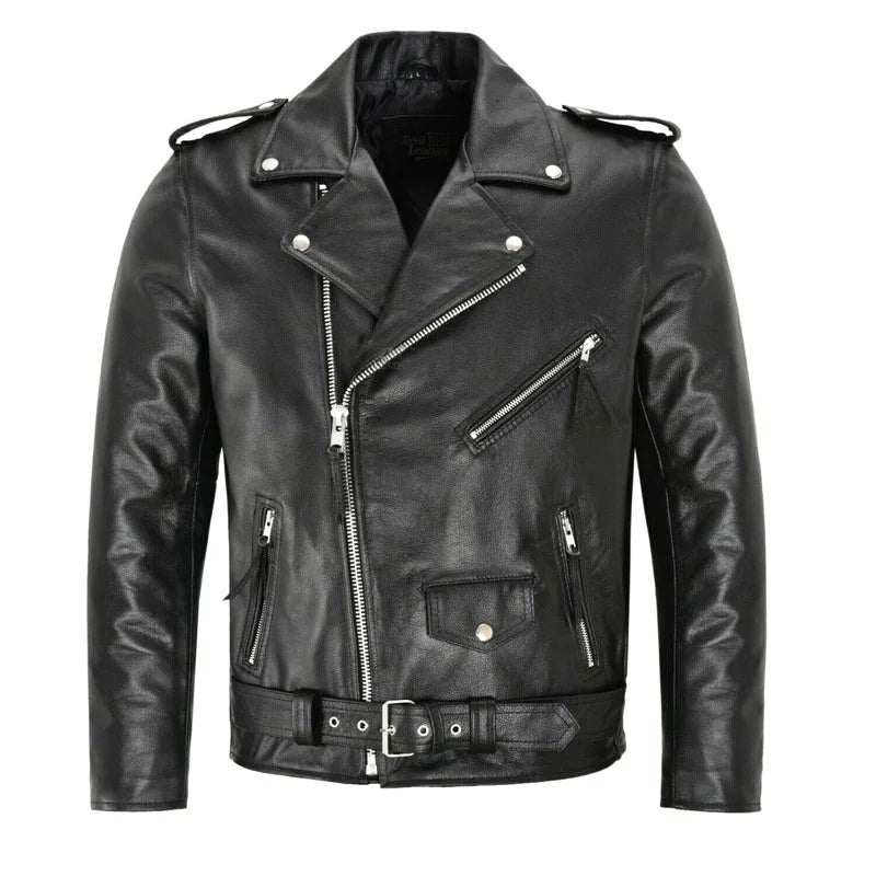 2024 Men's Fashion Leather Jacket Slim Fit Stand Collar PU Jacket Male Anti-wind image 1