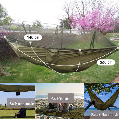 Portable Outdoor Camping Hammock With Mosquito Net 1-2 Person Go Swing Garden H image 10